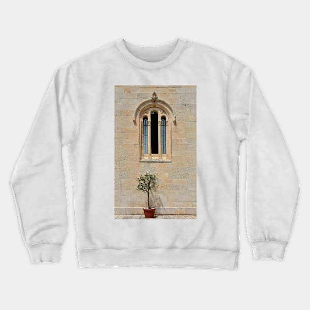 Olive Tree and Church Window Crewneck Sweatshirt by jojobob